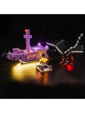 LED Light Kit for Minecraft Ender Dragon & Ship Building Set - Perfect Gift for